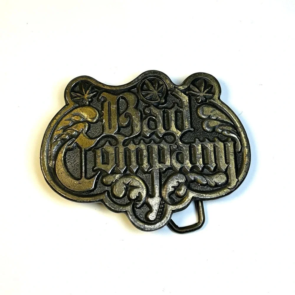 Bad Company Rock Band Belt Buckle Brass Vintage 1970s Rock n Roll Collectible‎